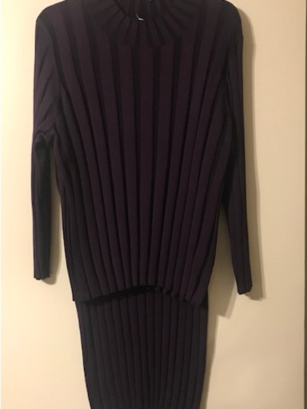 Ribbed Knit Two-Piece Set in Deep Navy